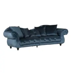 Megasofa in Flachgewebe Blau