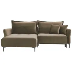 Ecksofa in Velours Taupe