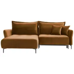 Ecksofa in Velours Gelb