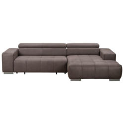 Ecksofa in Mikrofaser Braun