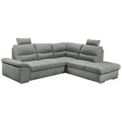 Ecksofa in Webstoff Grau