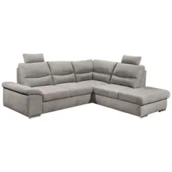 Ecksofa in Webstoff Silberfarben