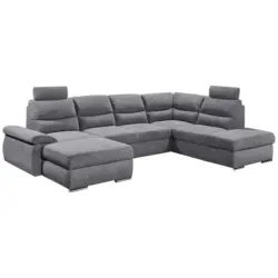 Wohnlandschaft in Webstoff Anthrazit