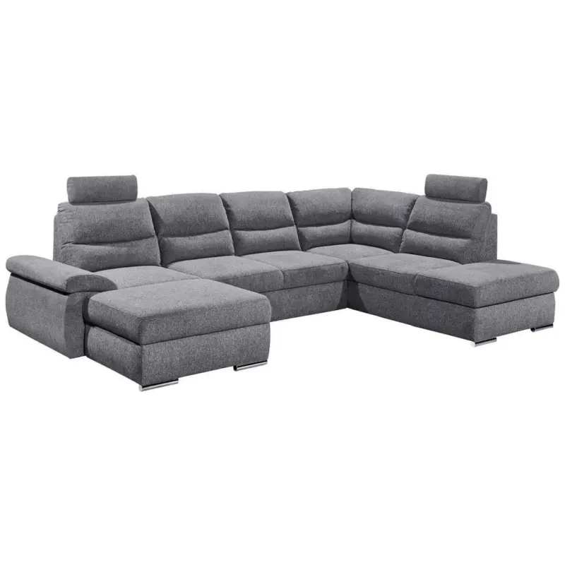 Wohnlandschaft in Webstoff Anthrazit