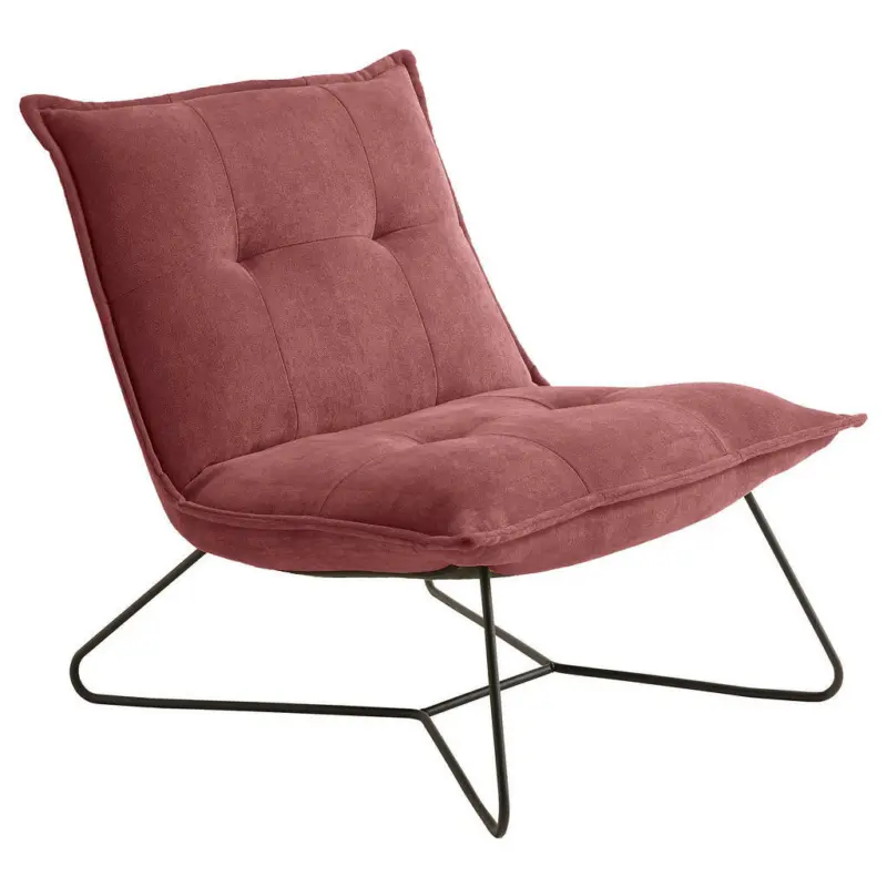 Sessel in Mikrovelours Beere