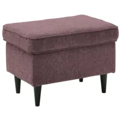 Hocker in Textil, Holzwerkstoff Aubergine