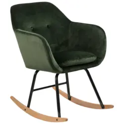 Schaukelstuhl in Samt Dunkelgrün