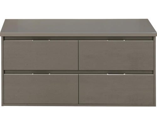 Waschbeckenunterschrank Sanox Porto 59x120x50 cm mit Waschtischplatte 4 Schubladen cubanit grey