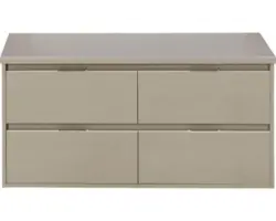 Waschbeckenunterschrank Sanox Porto 59x120x50 cm mit Waschtischplatte 4 Schubladen kieselgrau
