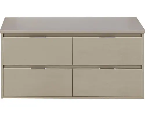 Waschbeckenunterschrank Sanox Porto 59x120x50 cm mit Waschtischplatte 4 Schubladen kieselgrau