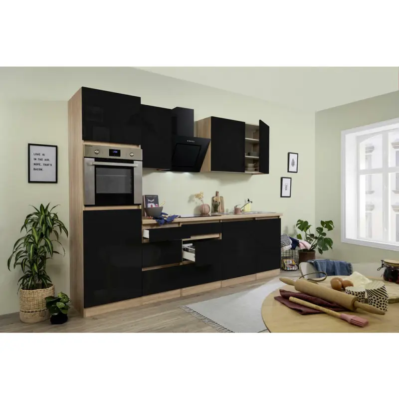 Küchenblock 280 cm in Eichefarben