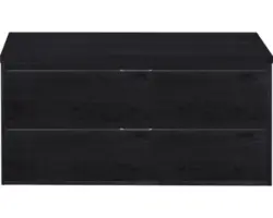 Waschbeckenunterschrank Sanox Porto 59x120x50 cm mit Waschtischplatte black oak