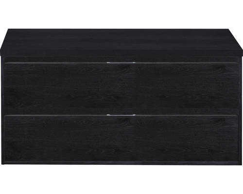 Waschbeckenunterschrank Sanox Porto 59x120x50 cm mit Waschtischplatte black oak