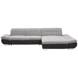 Ecksofa in Flachgewebe Grau