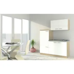 Miniküche 160 cm in Eichefarben