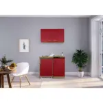 XXXLutz Lauterach - Ihr Möbelhaus bei Bregenz Miniküche 100 cm in Rot, Eichefarben