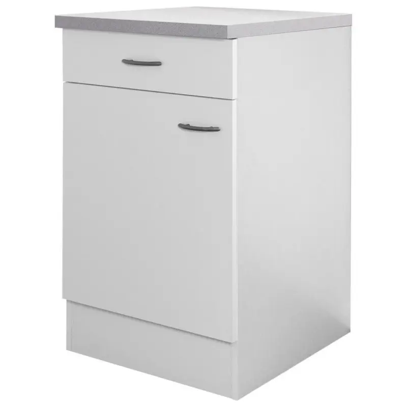 Küchenunterschrank 50/85/60 cm in Weiß, Hellgrau
