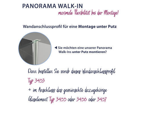 Unterputz-Wandanschlussprofil Breuer Panorama 5 cm aluminium