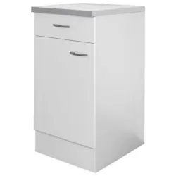 Küchenunterschrank 40/85/60 cm in Weiß, Hellgrau