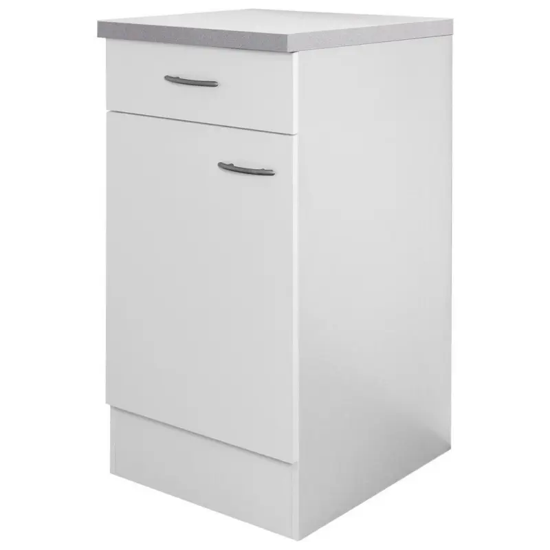 Küchenunterschrank 40/85/60 cm in Weiß, Hellgrau