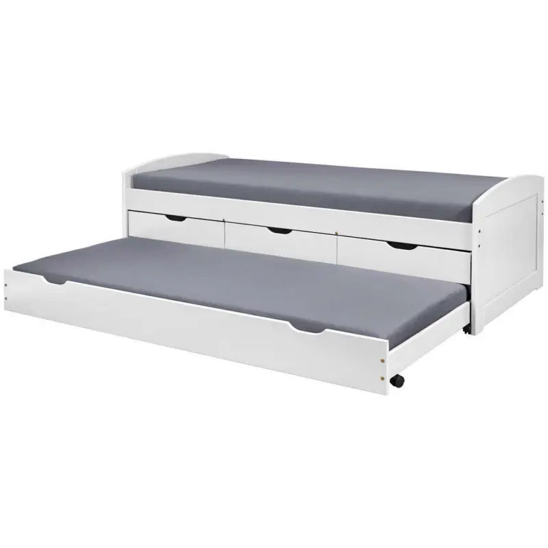 Ausziehbett 90/200 cm in Weiß