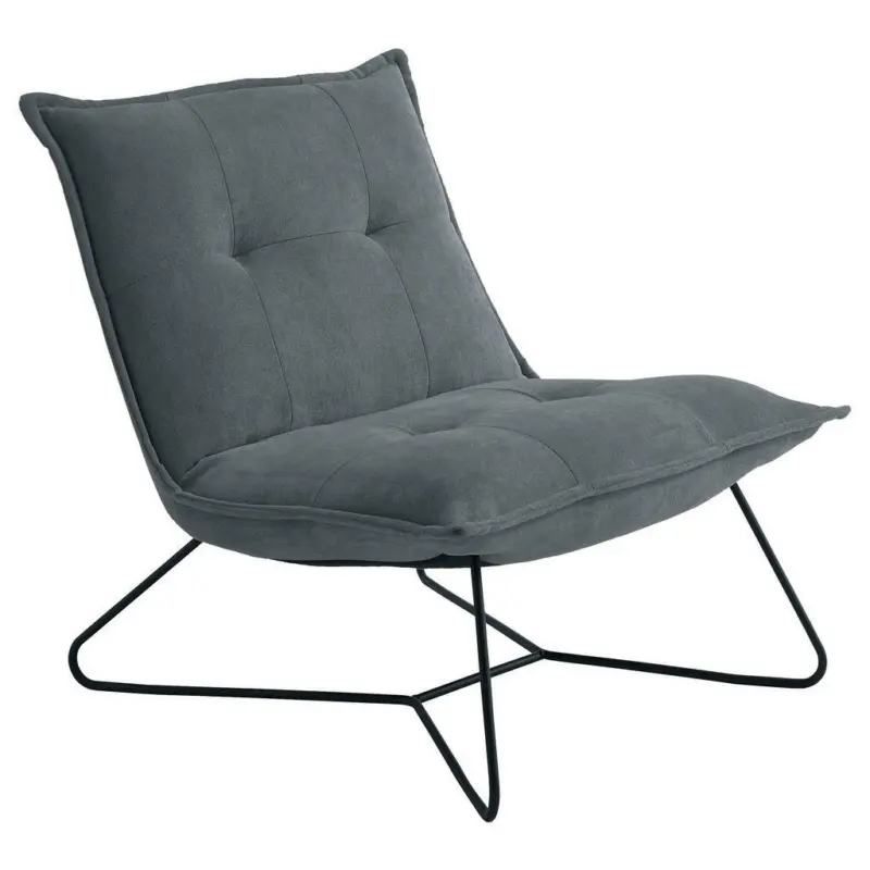 Sessel in Mikrovelours Anthrazit