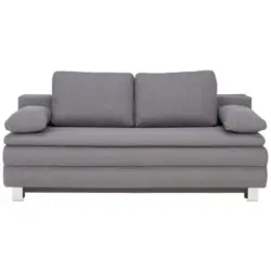 Boxspringsofa in Flachgewebe Grau