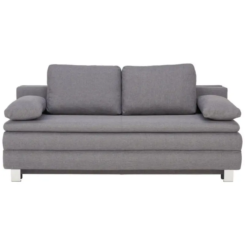 Boxspringsofa in Flachgewebe Grau