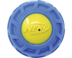 Hundespielzeug Nerf Dog Micro Squeak Exo Ball Gummi 7,5 cm blau/gelb