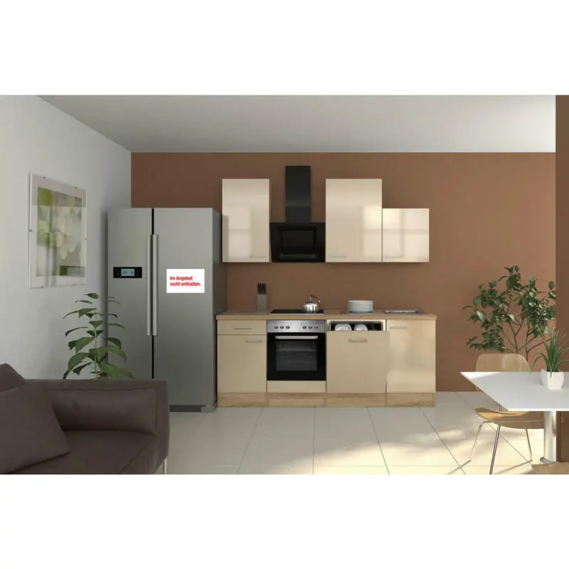 Küchenblock 220 cm in Sonoma Eiche, Kaschmir