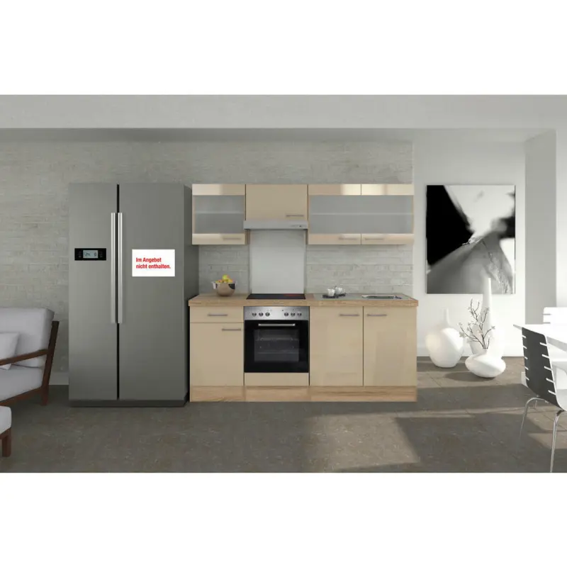 Küchenblock 210 cm in Sonoma Eiche, Kaschmir