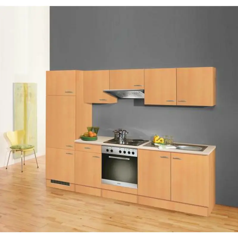 Küchenblock 270 cm in Buchefarben