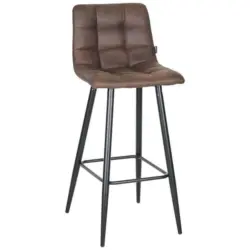 Barhocker in Metall, Textil Braun, Schwarz