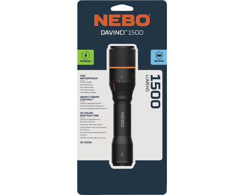 LED Taschenlampe NEBO DAVINCI™ 1500 IP67 schwarz