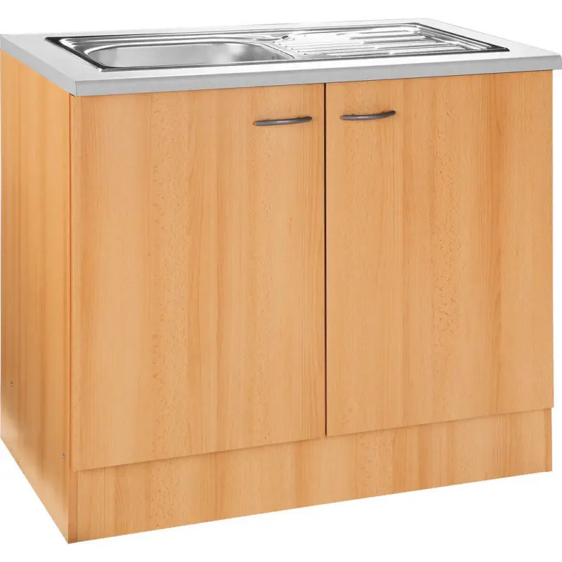 Spülenunterschrank 100/85/57 cm in Buchefarben