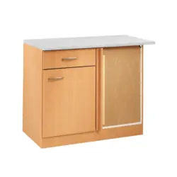 Eckunterschrank 110/85/57-60 cm in Buchefarben