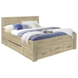 Stauraumbett 140/200 cm in Eichefarben