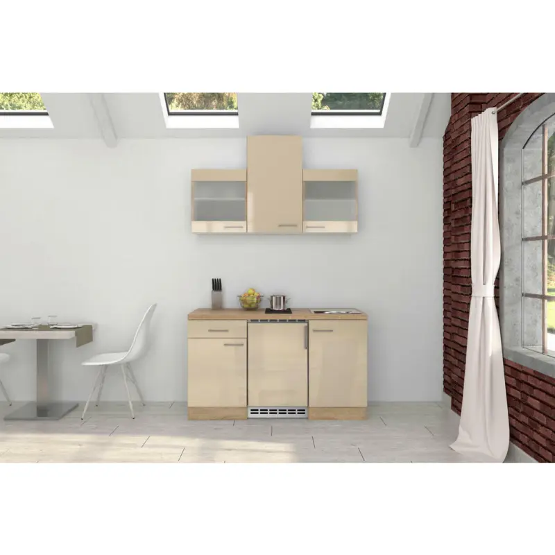 Miniküche 150,5 cm in Sonoma Eiche, Kaschmir