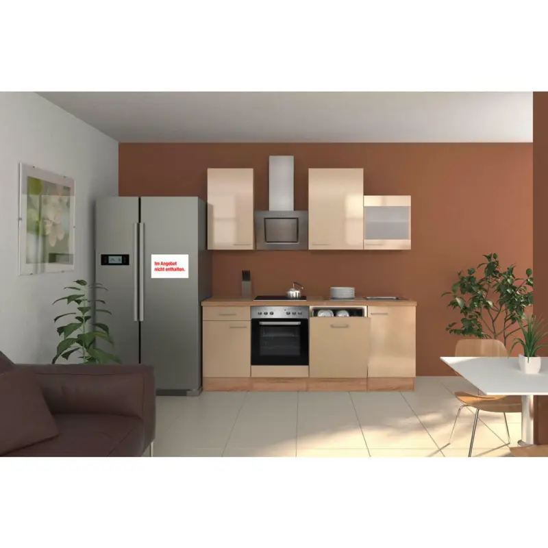 Küchenblock 220 cm in Sonoma Eiche, Kaschmir