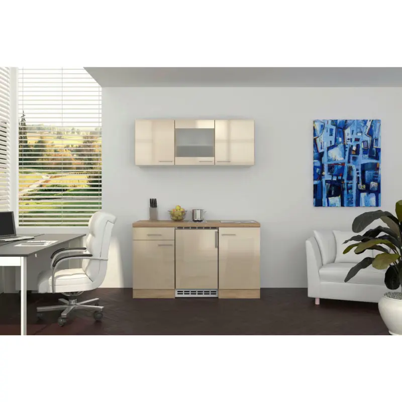 Miniküche 150,5 cm in Sonoma Eiche, Kaschmir