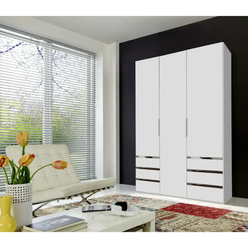 Drehtürenschrank in Weiß