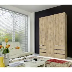 Drehtürenschrank in Eichefarben