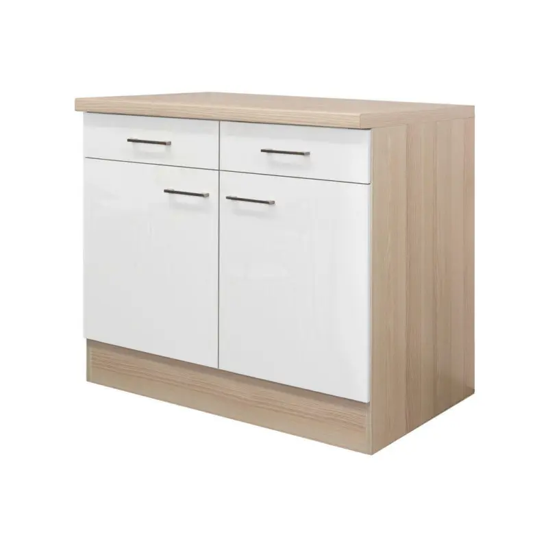 Küchenunterschrank 100/86/60 cm in Akaziefarben, Perlmutt