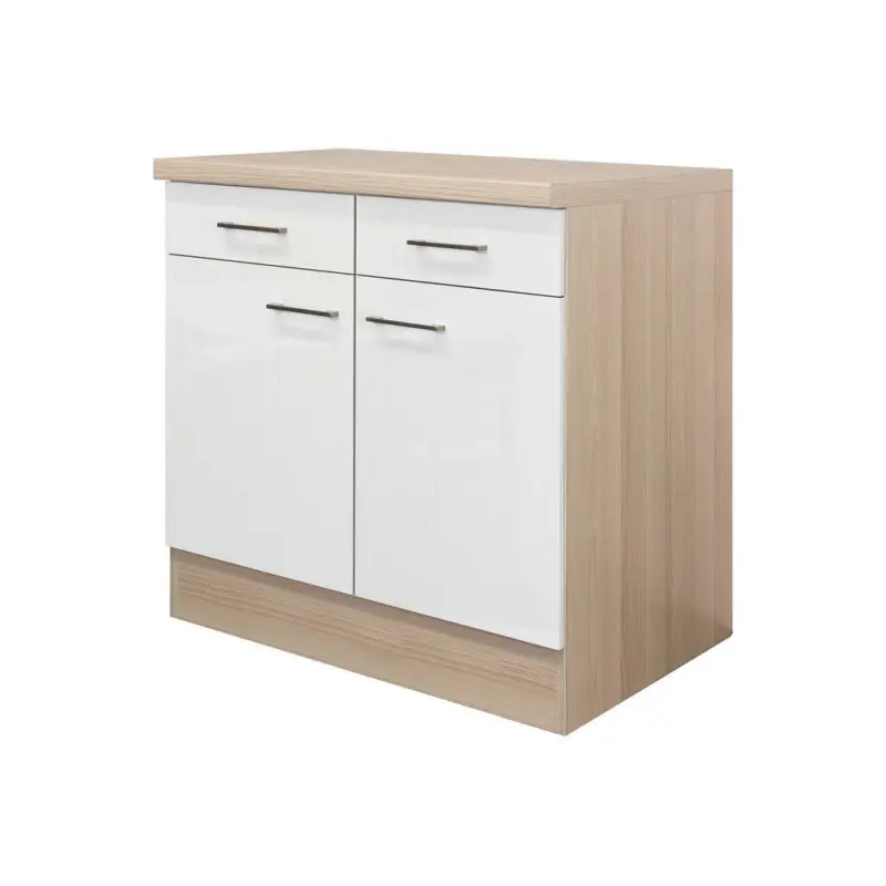 Küchenunterschrank 80/86/60 cm in Akaziefarben, Perlmutt