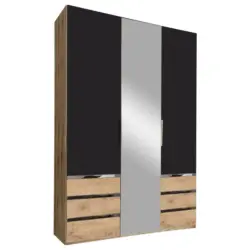 Drehtürenschrank in Graphit/ in Graphitfarben, Eichefarben