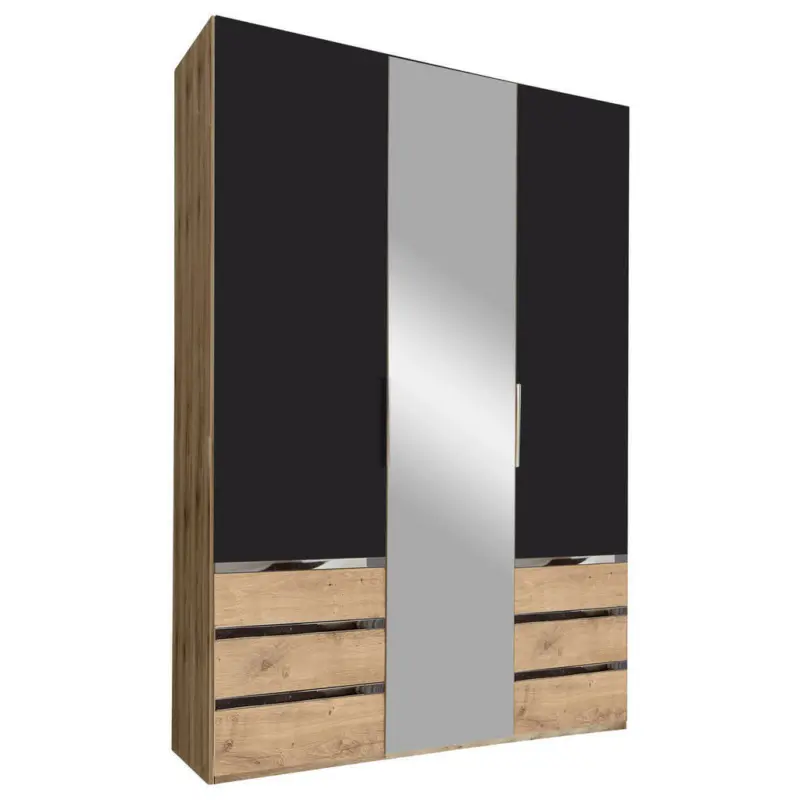 Drehtürenschrank in Graphit/ in Graphitfarben, Eichefarben