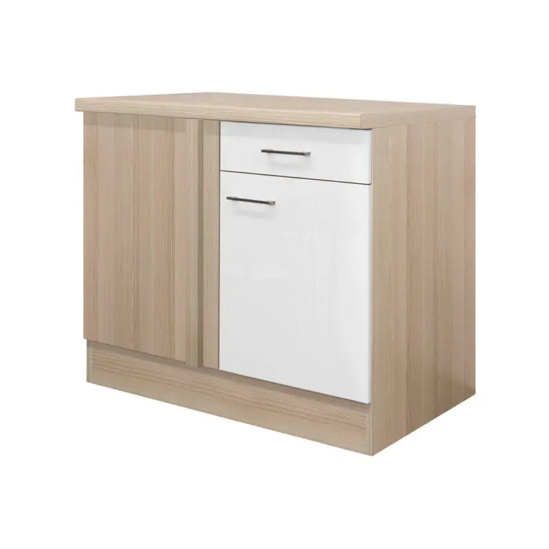 Eckunterschrank 110/86/60 cm in Akaziefarben, Perlmutt
