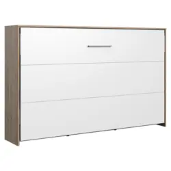 Schrankbett 120/200 cm Weiß, Eichefarben