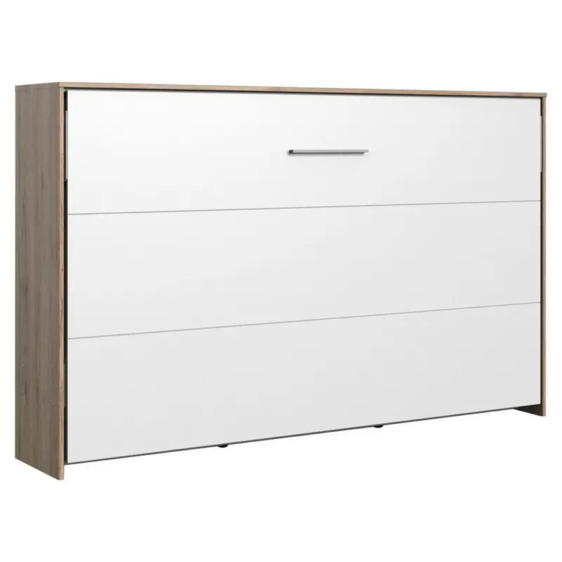 Schrankbett 120/200 cm Weiß, Eichefarben