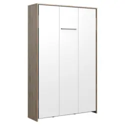 Schrankbett 120/200 cm Weiß, Eichefarben